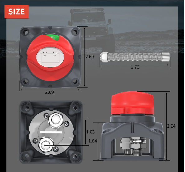 275A Battery Switch, ON-OFF M10